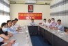 Các đại biểu tham dự họp tại điểm cầu phòng họp trực tuyến Sở Y tế TP Cần Thơ.