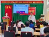 Ông Dáp Thanh Giang, Trưởng khoa Phòng, chống HIV/AIDS, CDC Cần Thơ trình bày tại lớp tập huấn tư vấn xét nghiệm HIV cho nhân viên y tế.