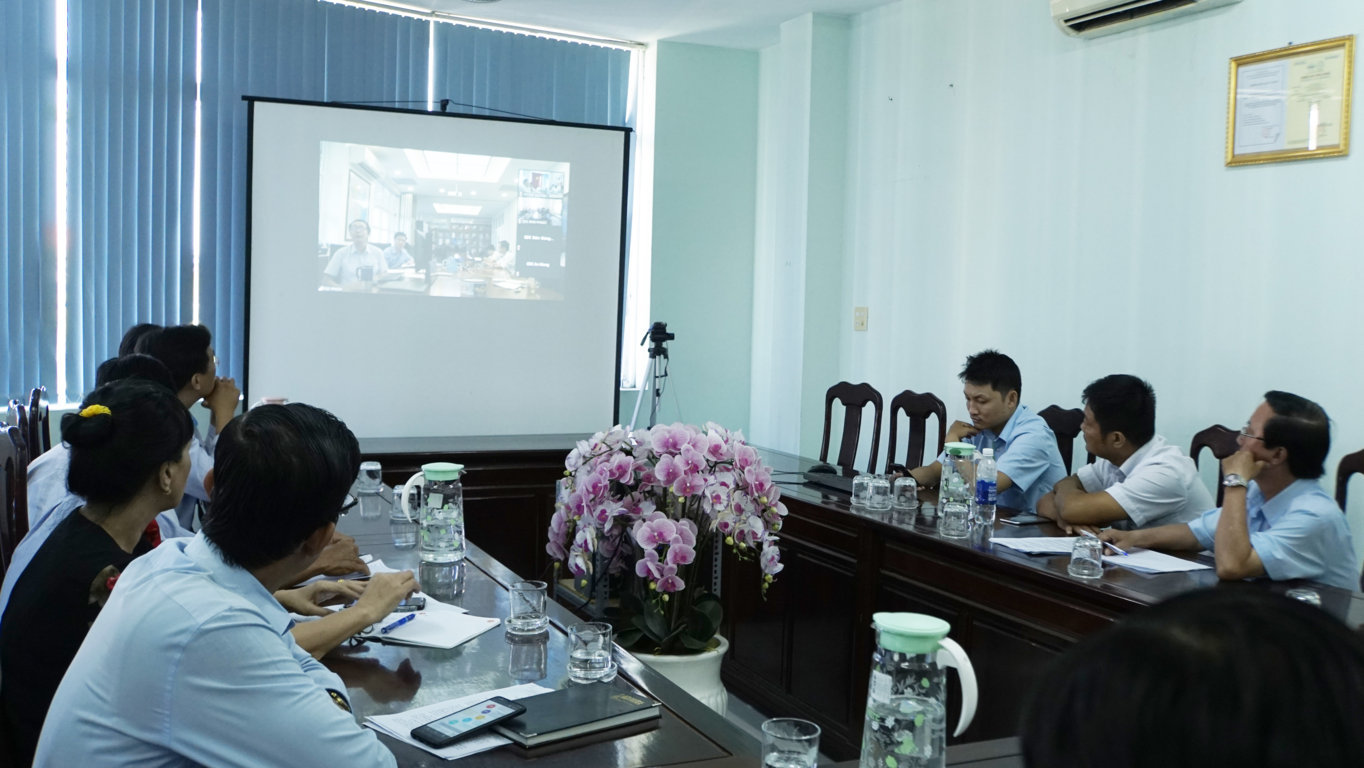 Toàn cảnh họp trực tuyến tại điểm cầu CDC Cần Thơ.