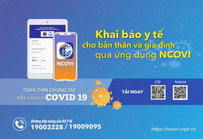 THÔNG BÁO VỀ VIỆC TRIỂN KHAI ỨNG DỤNG  KHAI BÁO Y TẾ TOÀN DÂN NCOVI