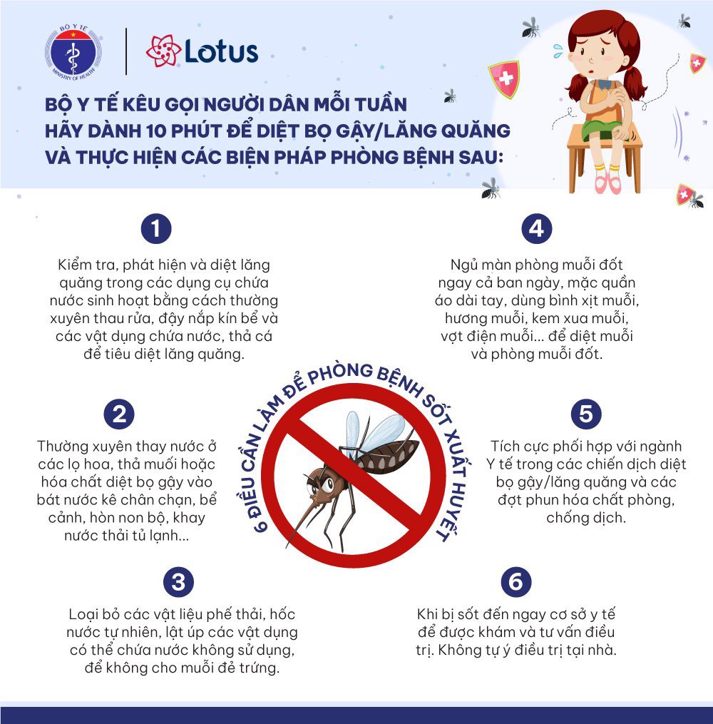 6 điều cần làm để phòng bệnh Sốt xuất huyết