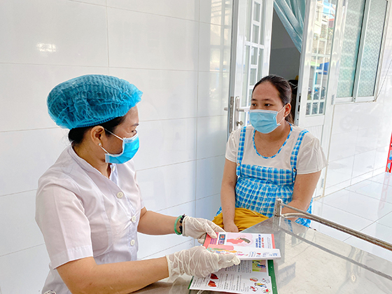 Thai phụ được tư vấn về dinh dưỡng, vận động trong thai kỳ mỗi lần khám thai.