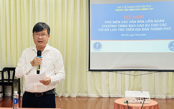 Ông Huỳnh Minh Trúc, Giám đốc CDC Cần Thơ phát biểu khai mạc.