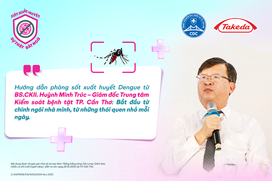 Những chia sẻ thực tế từ BS.CKII. Huỳnh Minh Trúc – Giám đốc Trung tâm Kiểm soát bệnh tật TP. Cần Thơ nhắc nhở mỗi người dân rằng: phòng chống sốt xuất huyết bắt đầu từ chính ngôi nhà mình, từ những thói quen nhỏ sẽ giúp tạo nên những thay đổi lớn&#x